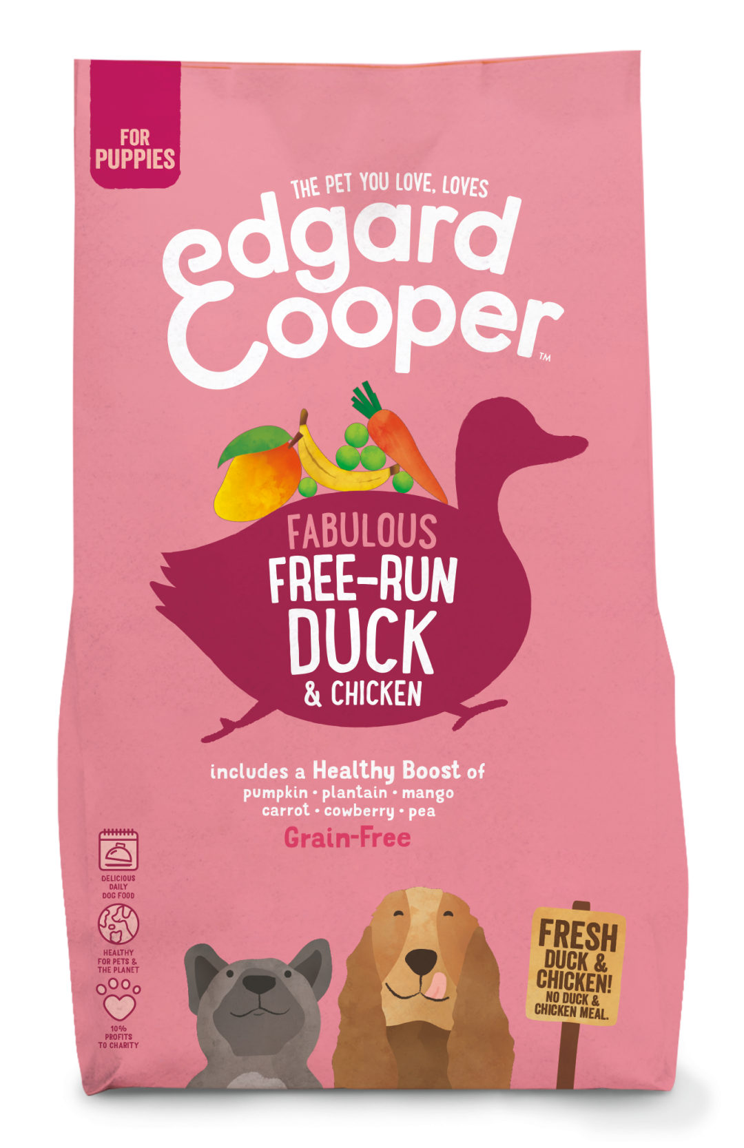 Edgard & Cooper hondenvoer Puppy eend en kip 2,5 kg